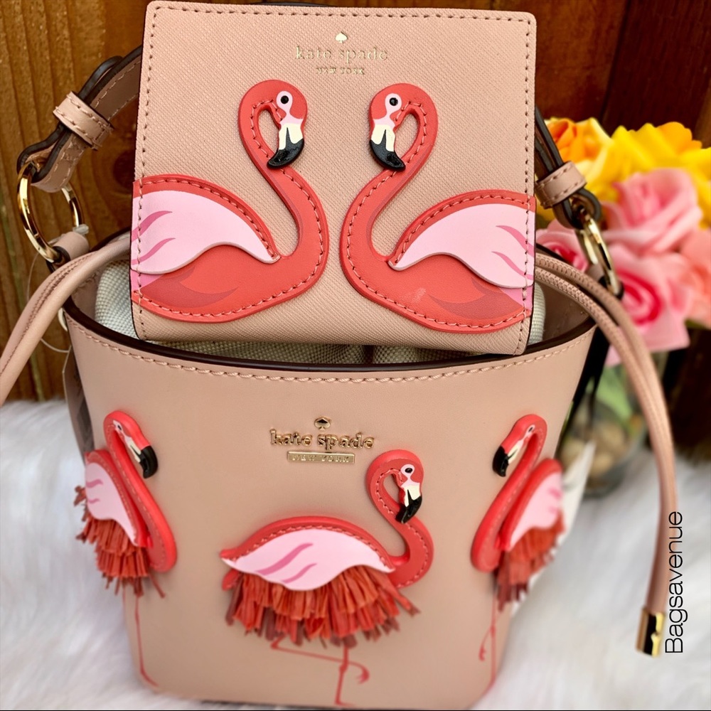 Kate spade flamingo pippa the pool bifold wallet - Picture 3 of 8